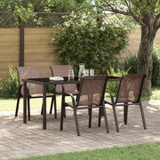 Sedie da Giardino Impilabili 4 pz in Tessuto Textilene Marrone 318782