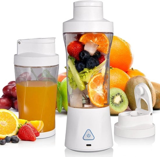 Blender Portatile Senza Fili (24 oz/Bianco) - 360W + 6000mAh + 6 Lame Affilate + Auto Pulizia BPA Libero - Citruspress / Smoothie Maker / Frullatore / Mini Blender - Ideale per Casa, Viaggio, Campeggio & Versa Sostituzione Frutta
