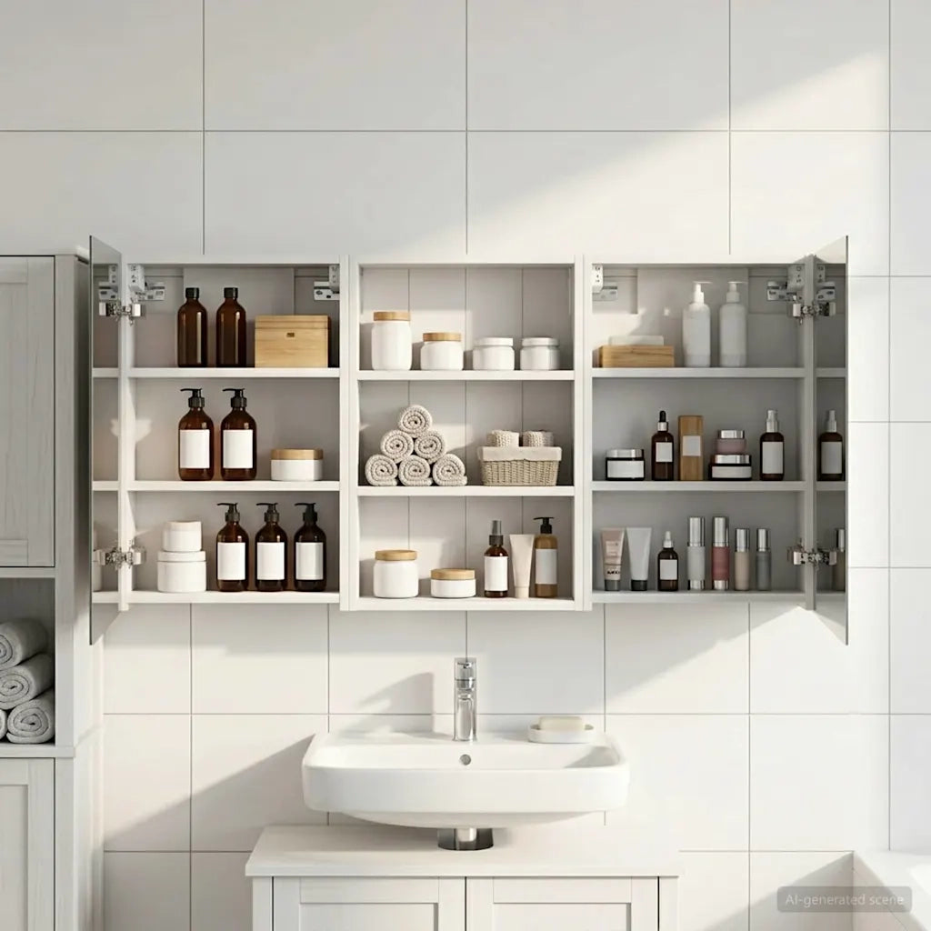 Set di Armadi da Bagno con porta 3 pcs 120 x 10,5 x 60,5 cm 3403728