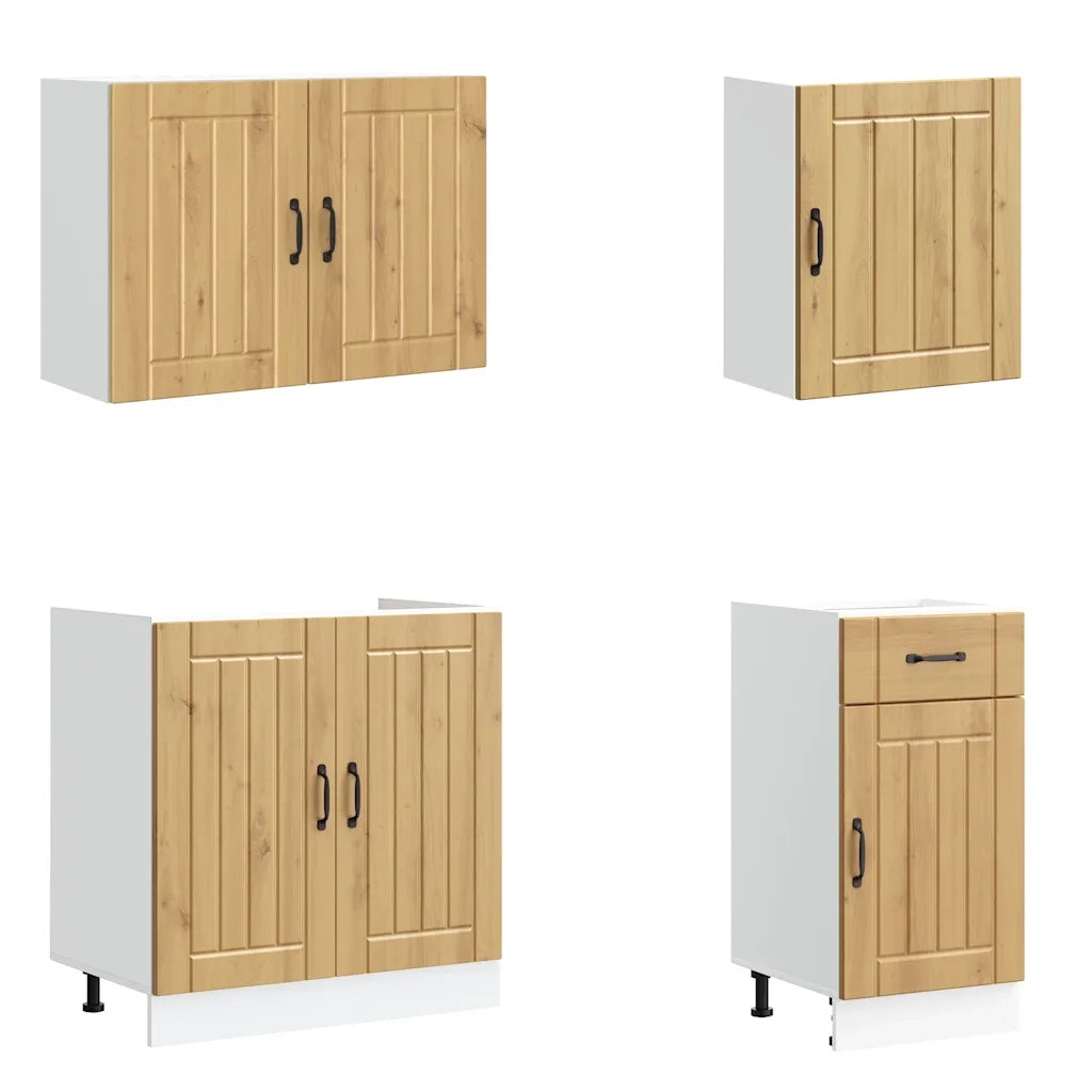 Set Mobili da Cucina 7 pz Lucca Rovere Artigianale Truciolato 3314780