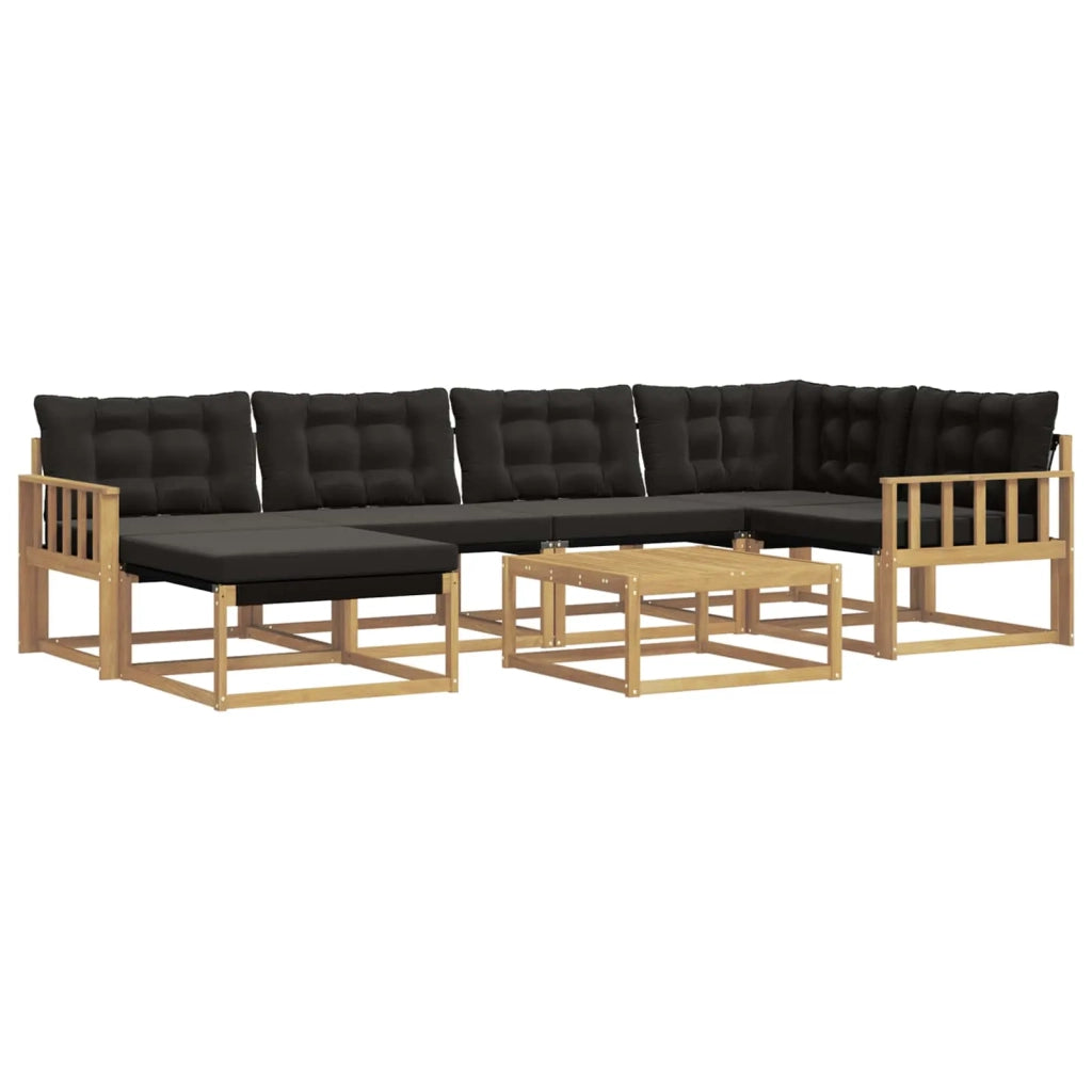 Set di divani da esterno 7 pcs Bianco e Nero 79 x 79 x 37 cm