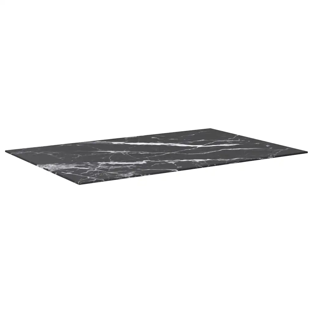 Piano Tavolo | Superficie Tavolo | Piano Scrivania Nero 100x62 cm 8mm Vetro Temperato Design Marmo