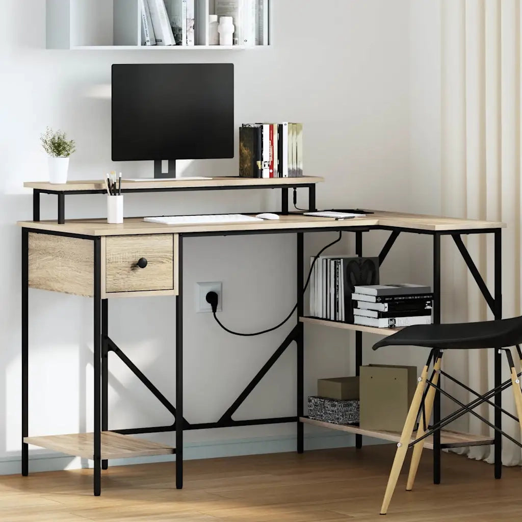 vidaXL Scrivania rovere sonoma 120 x 79 x 86.5 cm Legno multistrato