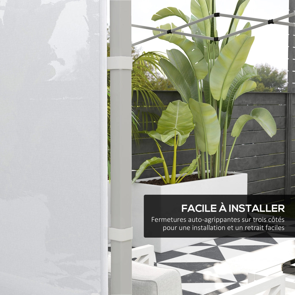 Pannelli laterali per gazebo ¨C zephmum ¨C 2 pz, bianco