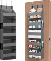 Organizzatore per la porta con 5 pannelli di vetro trasparente, contenitore a sospensione con 4 tasche a rete, capacità di carico 18kg, adatto per armadietto, cameretta, bagno, camera da letto, cucina, dormitorio, camper - 1 Pacchetto
