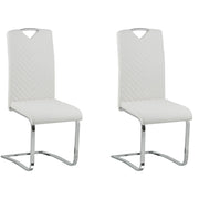 Set di 2 sedie da pranzo bianco sporco con sedile imbottito in ecopelle con schienale alto per sale conferenze a sbalzo moderne