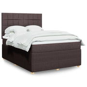 Giroletto a Molle con Materasso Marrone Scuro 140x190cm Tessuto 3294354