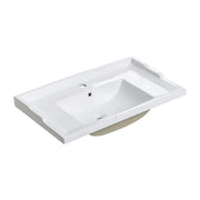 Lavabo da incasso VICTORIA 80 cm ceramica bianco brillante stile retrò