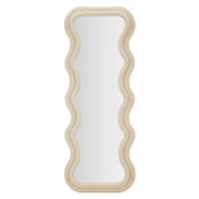 Specchio Da Muro Emily Velluto Crema cm 60x6x160