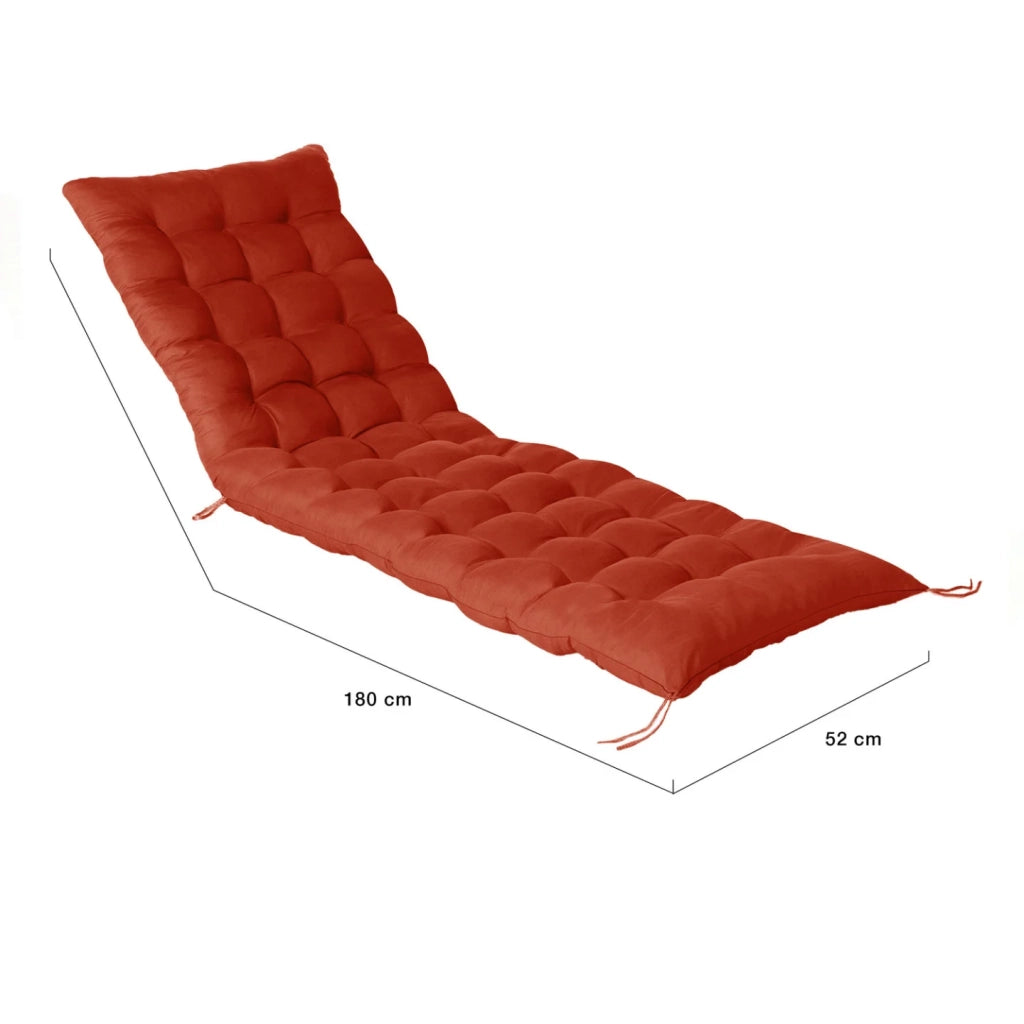 IDMarket - Set di 2 cuscini universali per sdraio ADAM 180 cm in terracotta