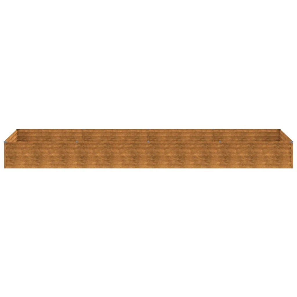 Fioriera rialzata per piante fiori patio giardino 387 x 100 x 36 cm acciaio corten marrone 02_0039444