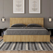 Letto matrimoniale contenitore 160x200 testata dritta quercia Demas