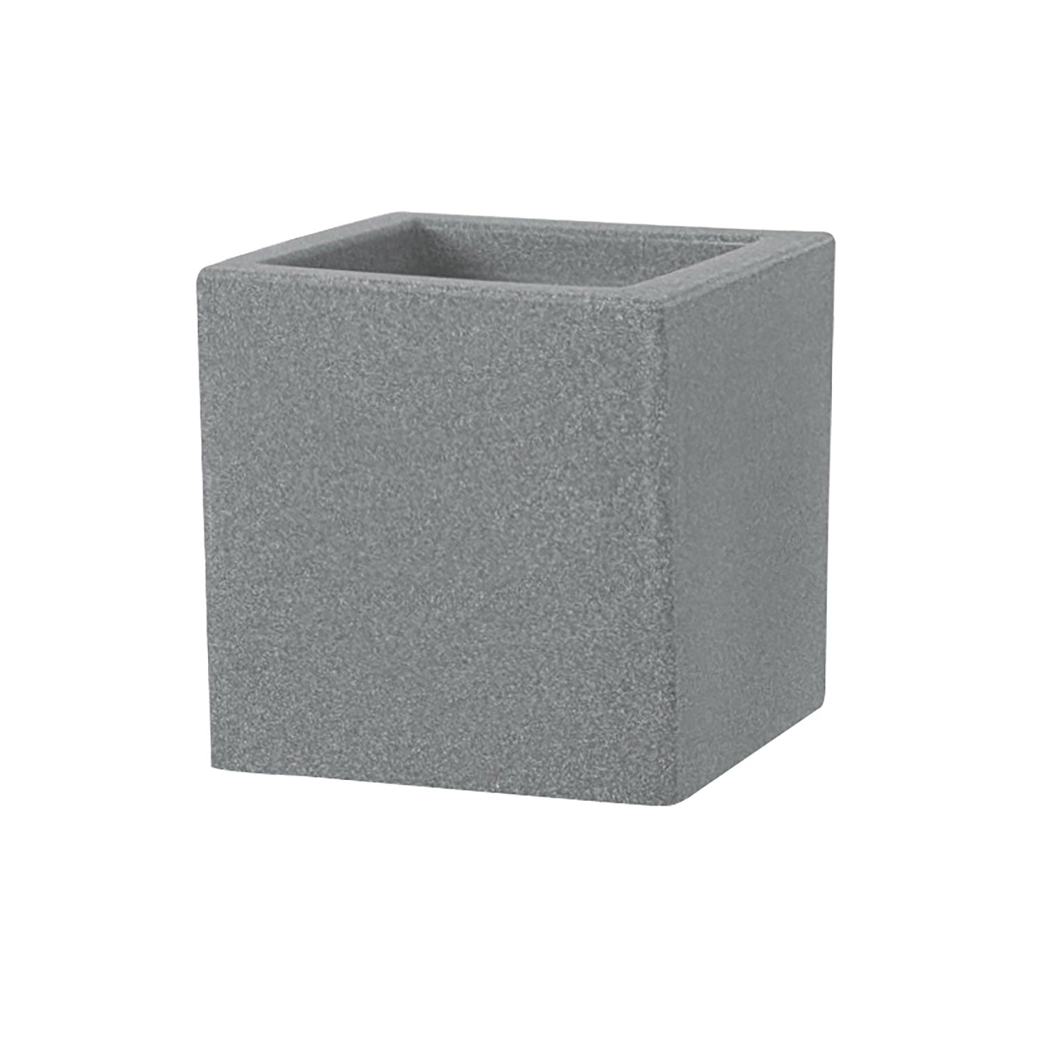 Vaso Quadrato Indoor e Outdoor Schio Cubo Smoke 30x30 cm in Plastica Grigio