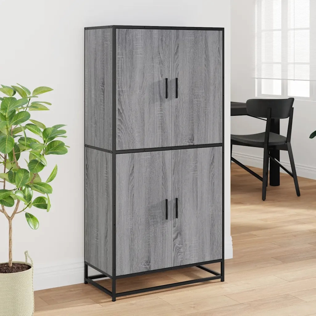 Credenza-Buffet-Armadio da cucina Grigio Sonoma 68x35x139 cm in Truciolato