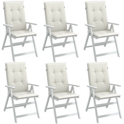 Cuscini Sedia Schiena Alta 6 Crema Mélange 120x50x4 Tessuto 4002420