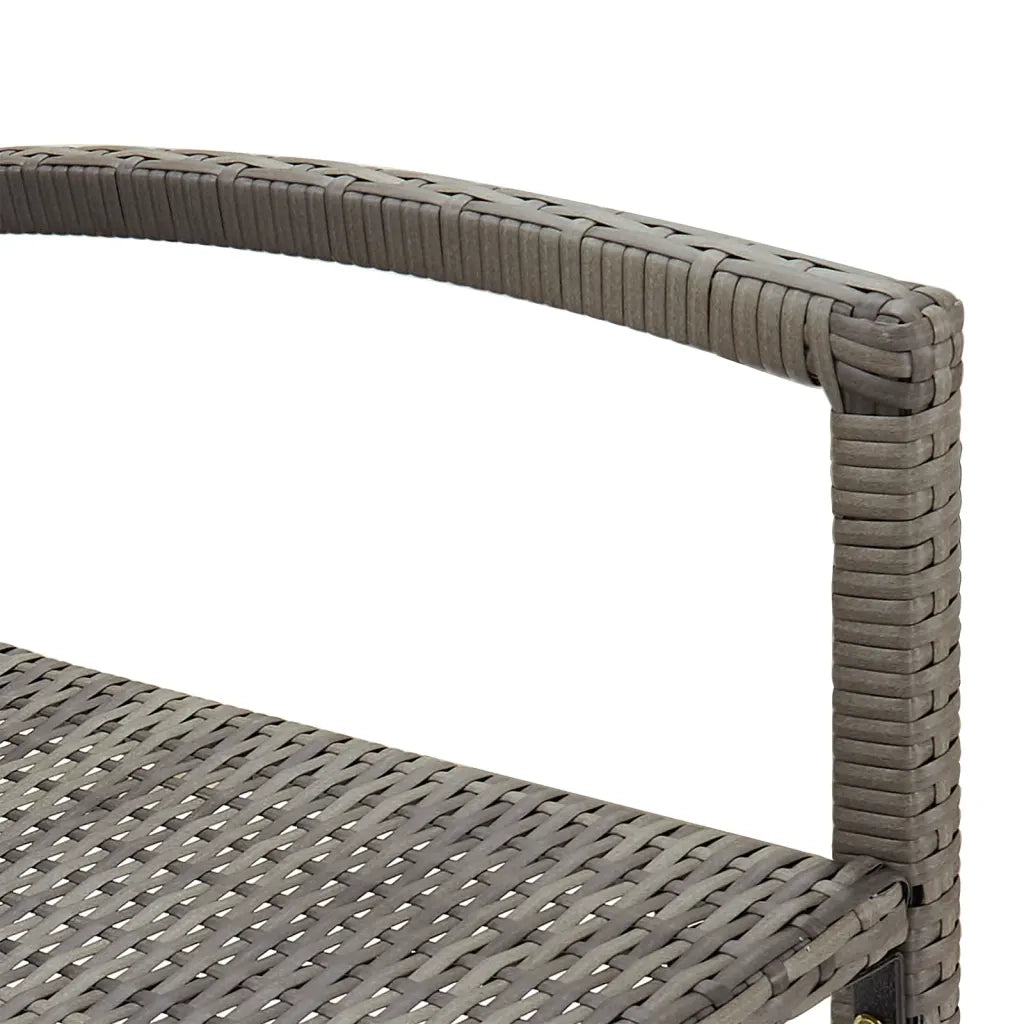 Set Bar Giardino 5pz | Set Salotto da Giardino Grigio Legno Massello Acacia e Polyrattan