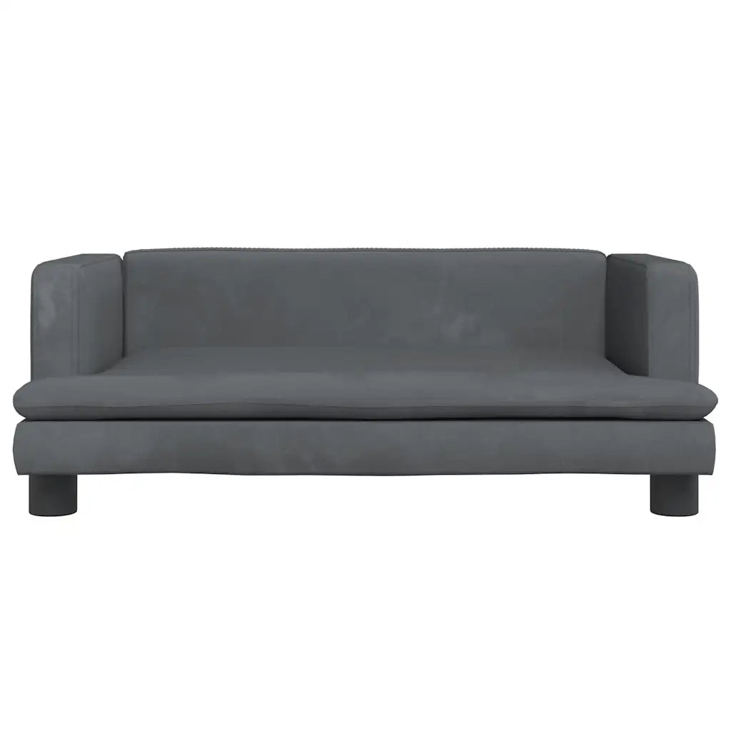 Divano per Bambini Grigio Scuro 80x45x30 cm in Vellutocod mxl 93858
