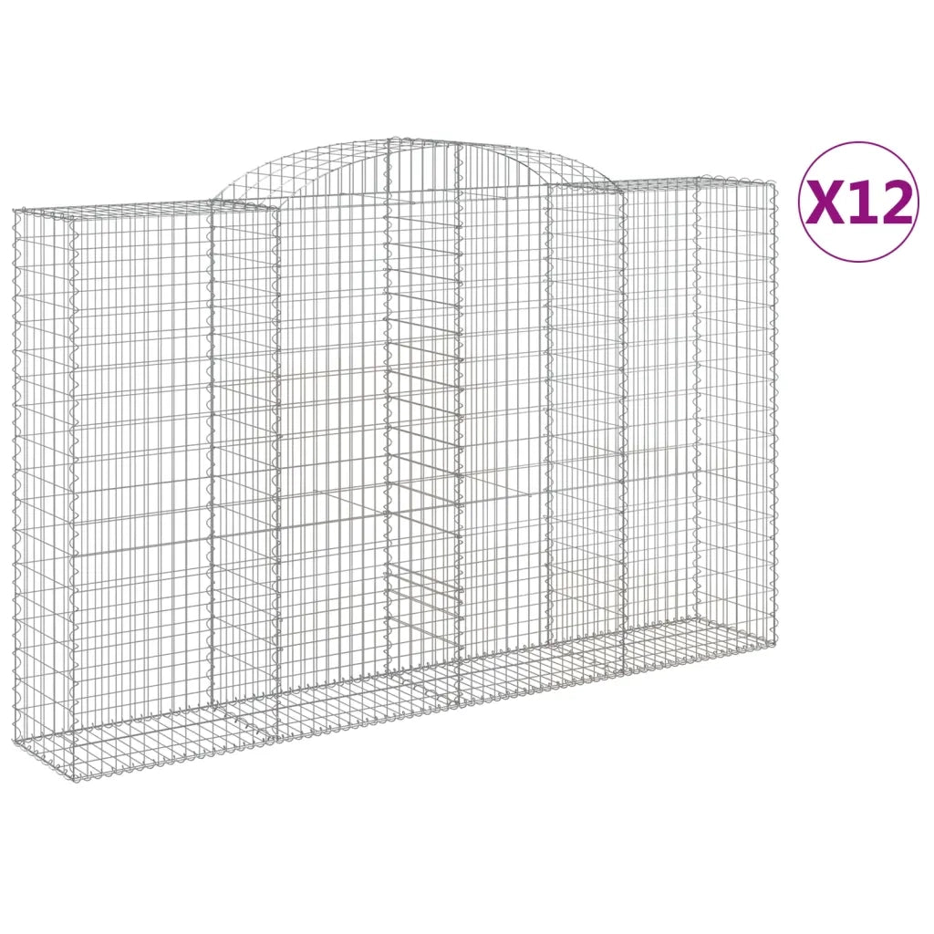 Cesti Gabbioni ad Arco 12 pz 300x50x180/200 cm Ferro Zincatocod mxl 100155