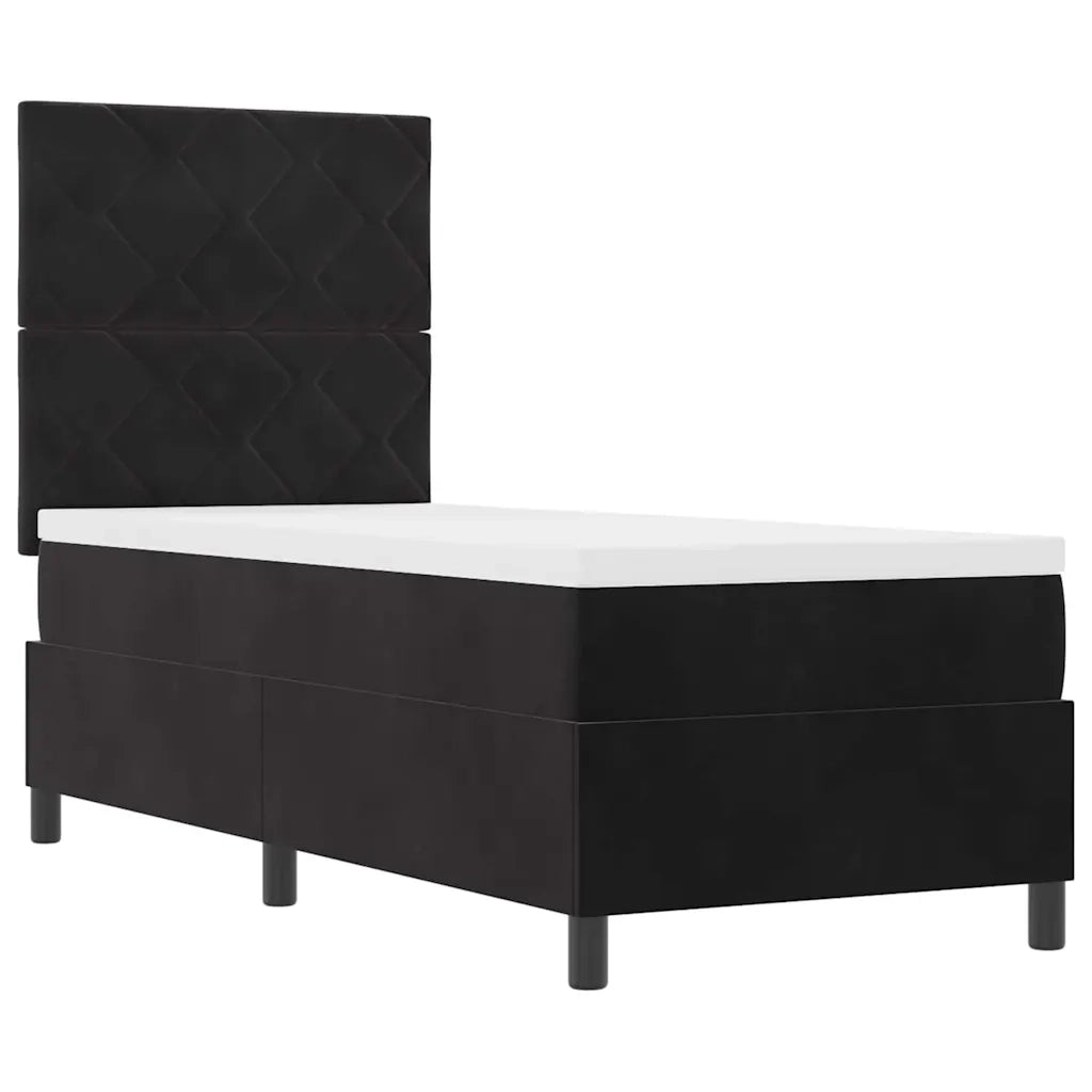 Letto a Sorgente LED con testiera Nero 80 x 200 cm Velluto 3343342