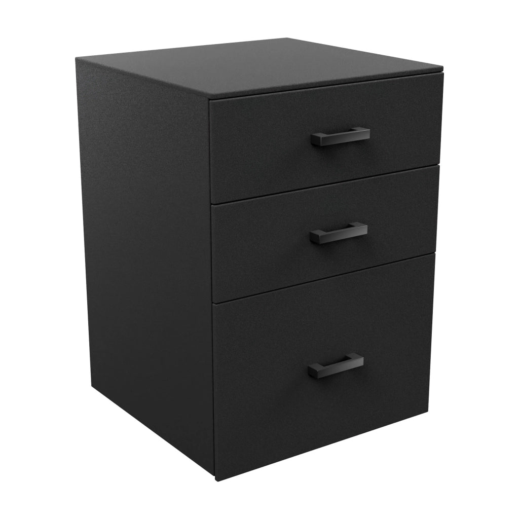 Lyra - Cassettiera Porta Stampante 3 Cassetti Mobiletto da Ufficio con Ruote  in Legno MDF Nero