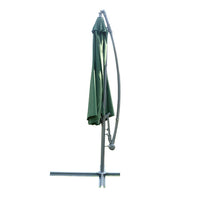 Ombrellone da Giardino Decentrato Ø3m in Metallo e Poliestere Verde