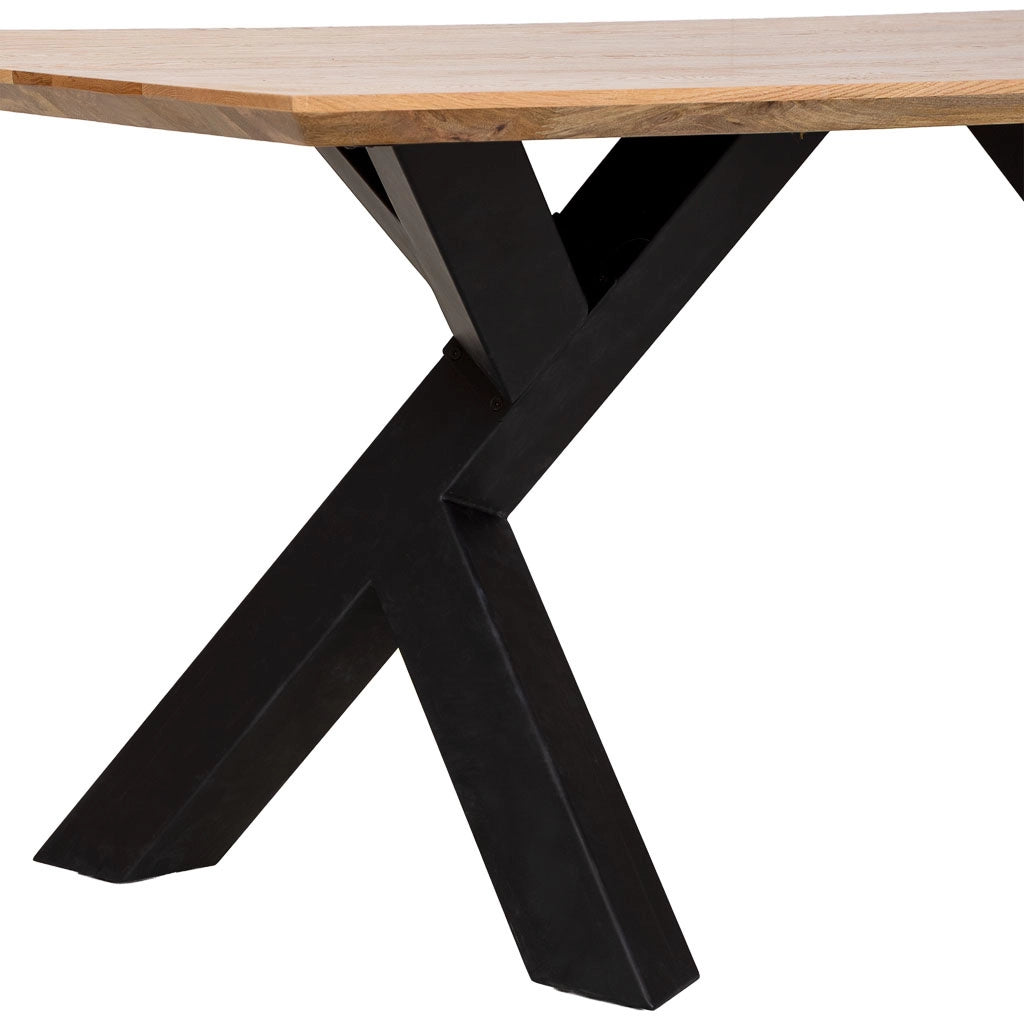Tavolo da pranzo in legno marrone e nero 200x100x76h cm