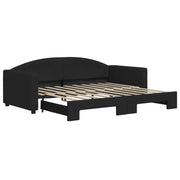 Divano letto | Sof¨¤ letto | Letto singolo Estraibile Nero 90x190 cm in Tessuto