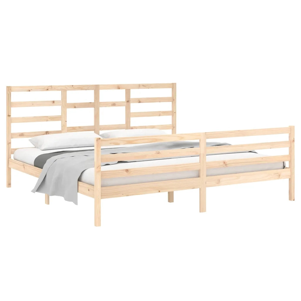 Giroletto senza Materasso-Struttura Letto in Legno Massello 200x200 cm 881467
