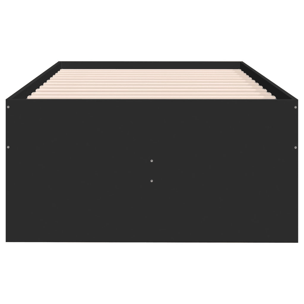 Divano Letto con Cassetti senza Materasso Nero 90x200 cm