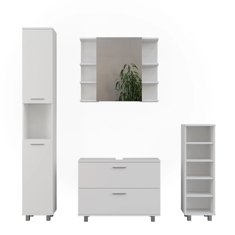 Vicco Set di mobili da bagno Bianco 4 parti