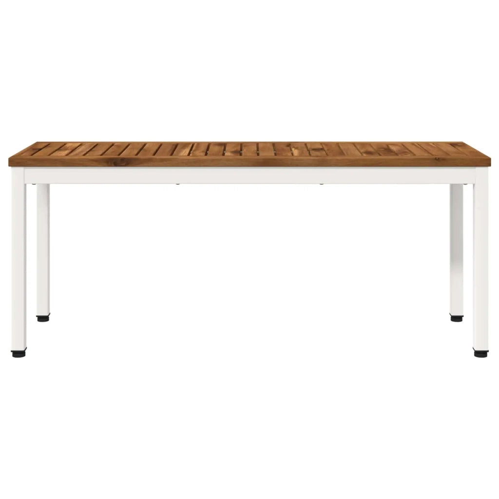 Panchina da giardino 108,5 x 35 x 45 cm Naturale e Bianco 901296
