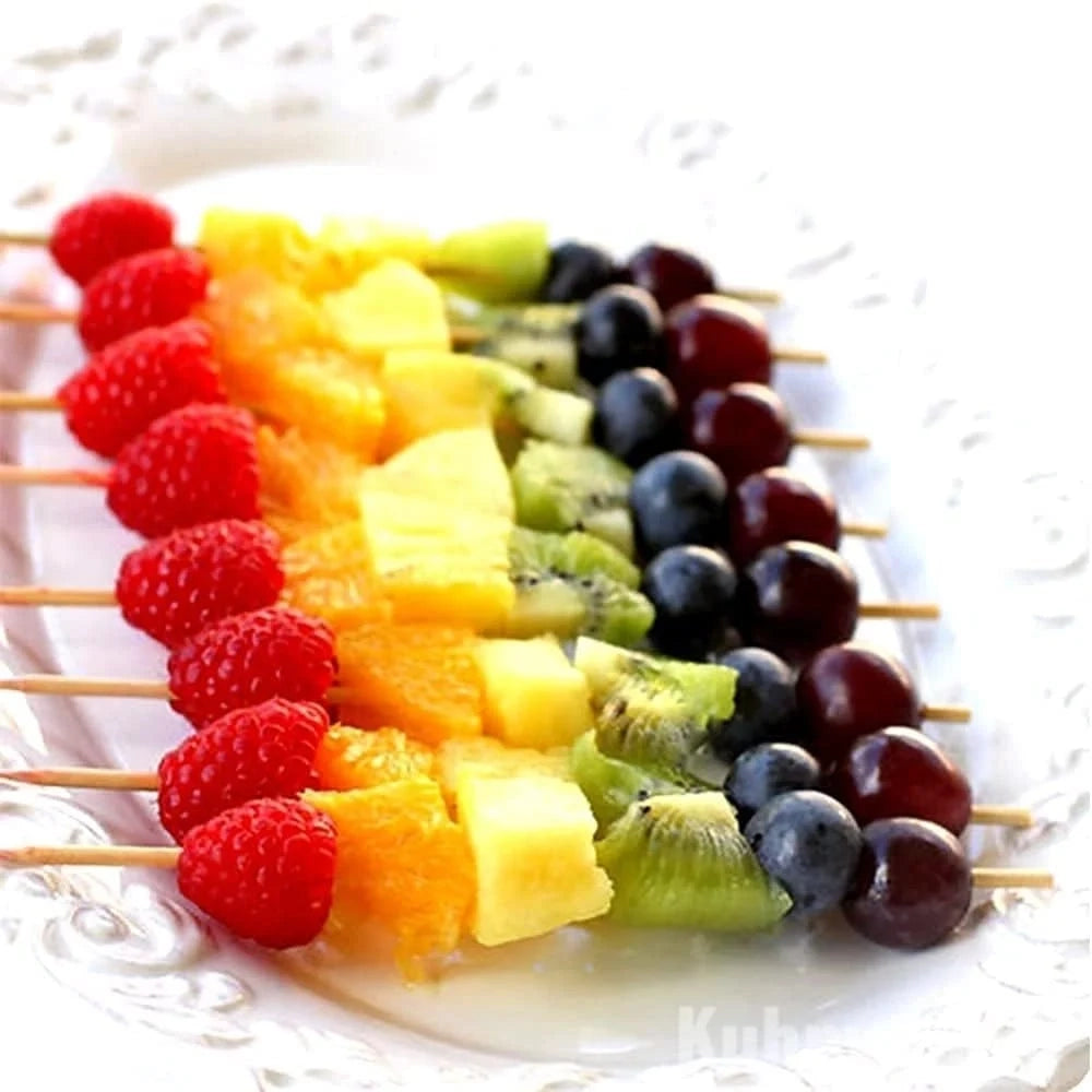 Trade Shop - Set 4 Pz Da 90 Spiedini In Bambù Bastoncini 25cm Stuzzicadenti Lunghi Per Barbecue 634145 -