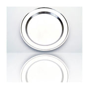 Trade Shop - Vassoio Piatto Tondo In Acciaio Inox Portata Cucina Diametro 32cm -