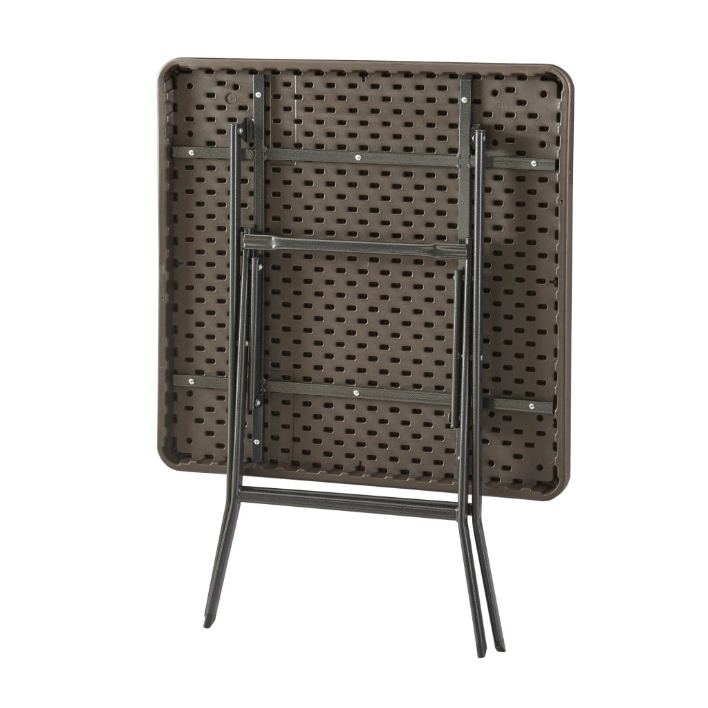 Tavolo da campeggio pieghevole 78 x 78 x 74 cm effetto legno marrone 03_0011000