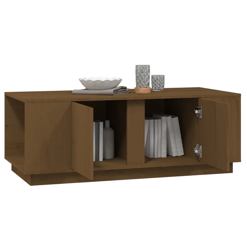 Tavolino da Salotto Miele 110x50x40 cm Legno Massello di Pino cod mxl 26699