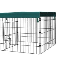 Gabbia per Conigli da Esterno e Interno con Tettuccio in Acciaio, 185x75x50cm, Verde