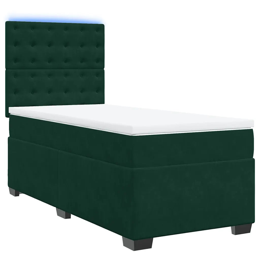 Giroletto a Molle con Materasso Verde Scuro 100x200 cm Velluto 3293149