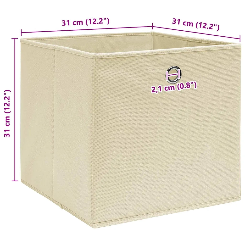 Scatole 10 pz Crema 32x32x32 cm in Tessuto cod mxl 52336