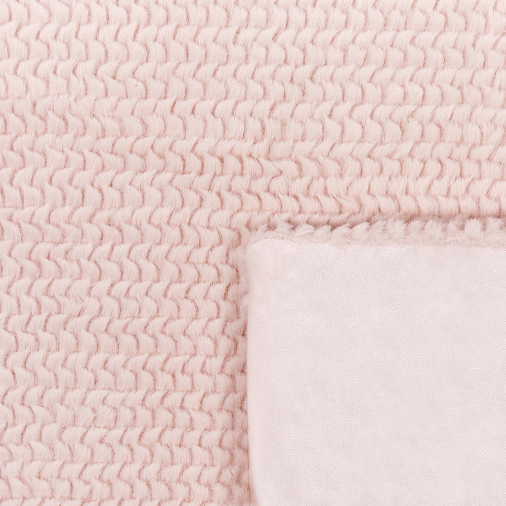 Coperta rosa in poliestere 200 x 220 cm copriletto decorativo in morbida pelliccia plaid