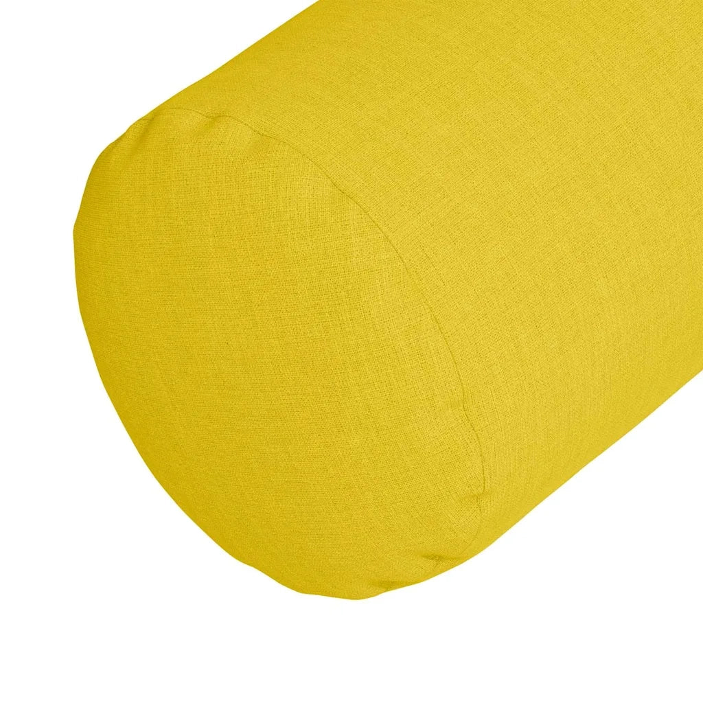 Cuscini a rullo 2 pcs Giallo Chiaro Ø 15 x 40 cm Tessuto