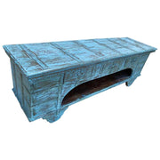 Mobile basso artigianale in legno 165-175x45x57h cm