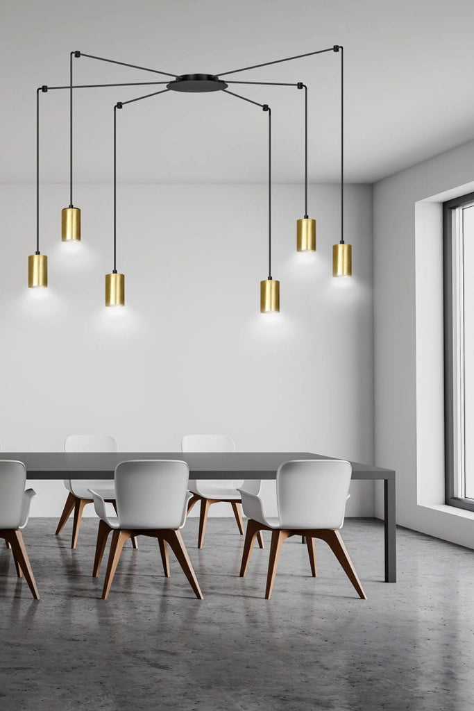 Lampadario Emibig Traker 6xGU10 nero/oro LED regolabile