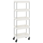 Carrello da Cucina 5 Ripiani Bianco 42x29x128 cm Ferro e ABS CFW7118053
