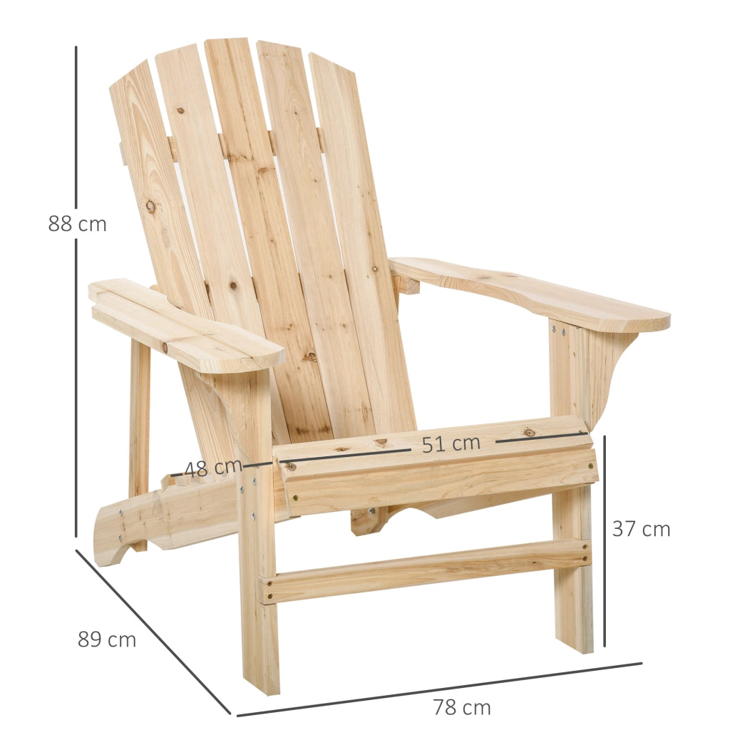 Poltrona Adirondack Giardino ¨C zephmum ¨C Legno Massello 78x89x88 cm