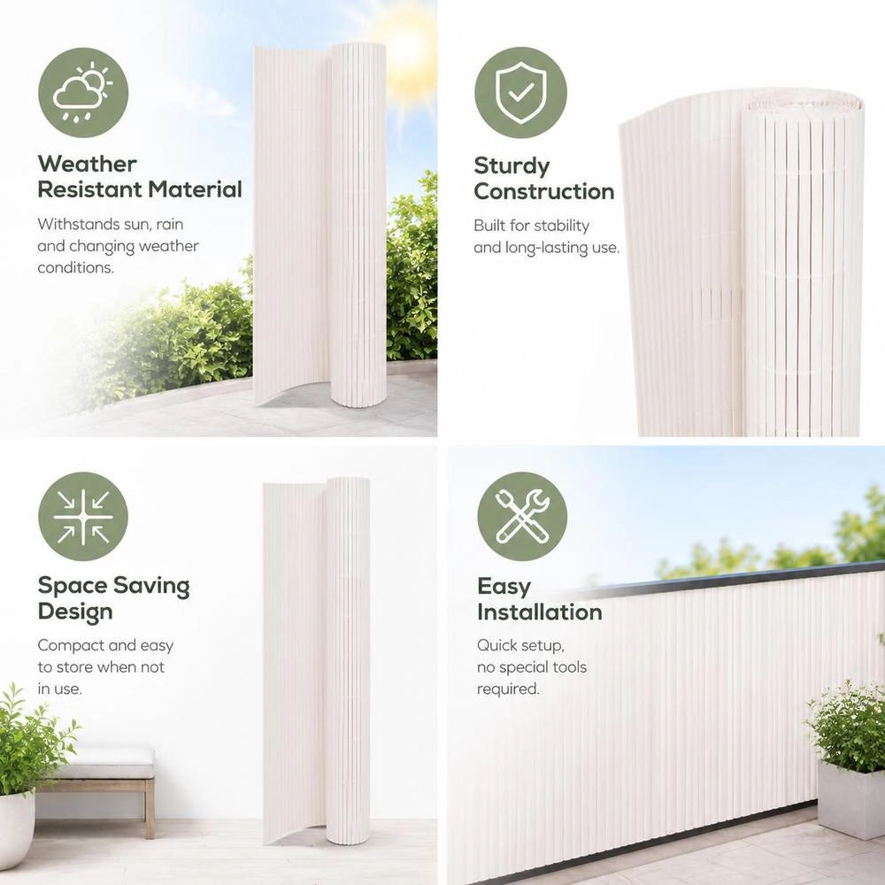 Double-sided Garden Fence 110x300 Cm White