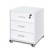 Cassettiera 3 Cassetti Bianco Fiammato cm 50x41x70h - Sarmog