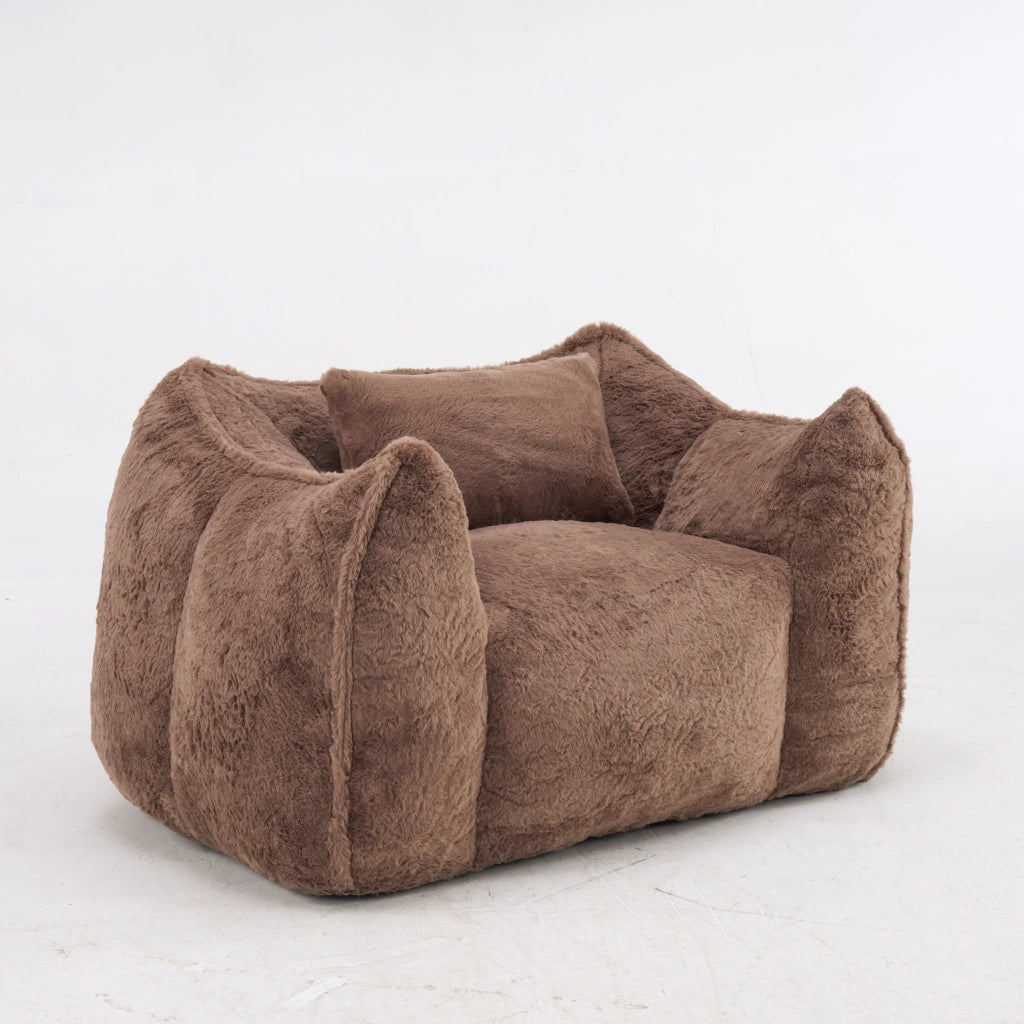 POLTRONA SACCO IN PELLICCIA SINTETICA KHAKI