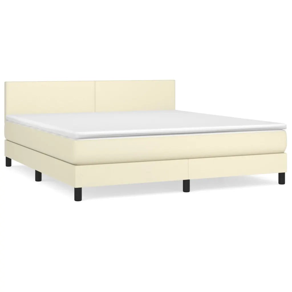 Giroletto a Molle con Materasso Crema 180x200 cm in Similpelle 3141019