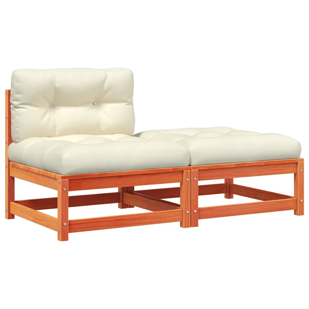 Divano da Giardino Senza Braccioli con Cuscini e Poggiapiedi-Sofa da Giardino-Divano da esterno 744130