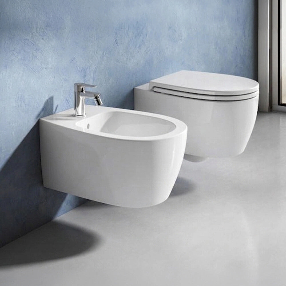 Wc sospeso bianco lucido con scarico rimless Demy Dolomite